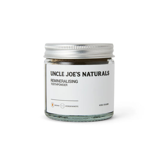 Uncle Joe’s Remineralising Toothpowder jar